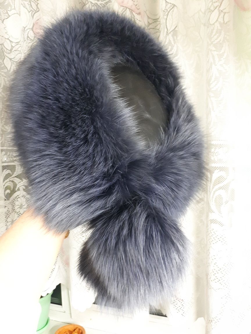 Меховая шапка чернобурка