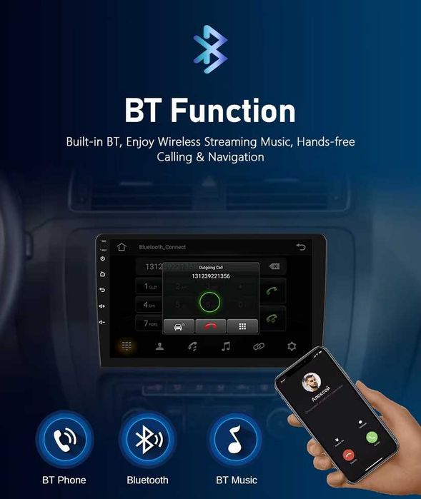 Toyota Avensis T25 9" 2-DIN, 4G/LTE, QLED с Android 12, 2/32GB, CPAA