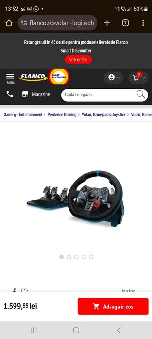 Vând volan și pedale gaming