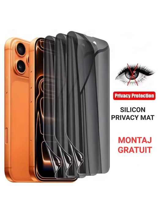 Folie Silicon Privacy Mat iPhone 14 15 16 / Pro / Pro Max / Mini Plus