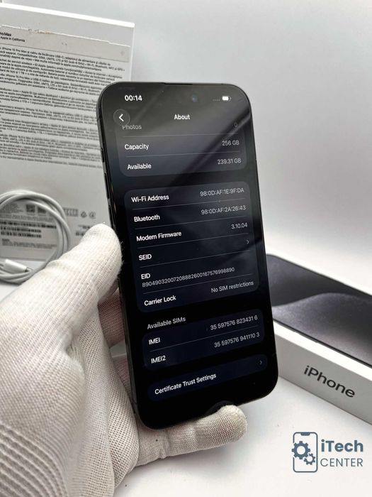 iPhone 15 Pro MAX, 256GB, Black Titanium, КАТО НОВ, 1г. ГАРАНЦИЯ!