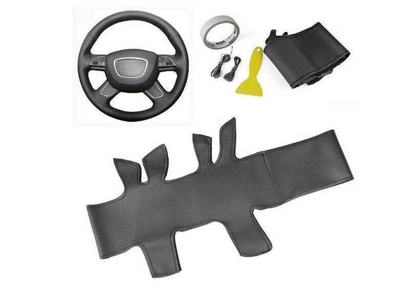 Кожен калъф за волан шиещ, Audi A3, Q3, Q5, Q7