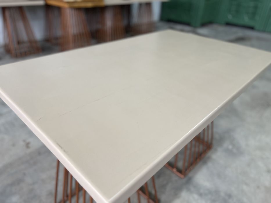 Mese lemn masiv și picioare fier forjat pentru mese