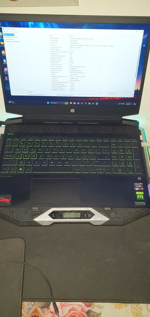 Laptop HP Pavilion 15 Gaming Ryzen 7 5800H RTX 3050TI  32 GB RAM