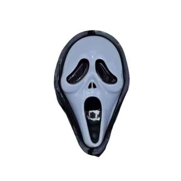 Masca Halloween Scream, cu glugă neagră, plastic rezistent, FABRILUX®