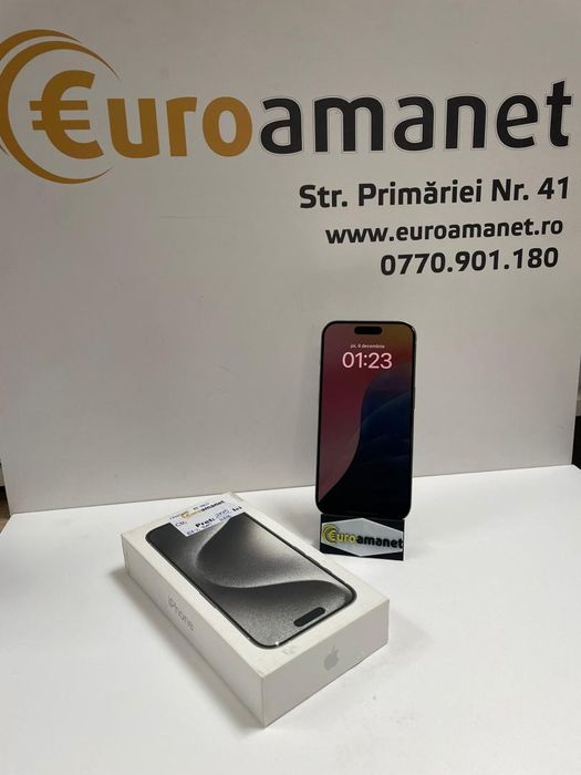 Telefon mobil Apple iPhone 15 Pro, 128GB, 5G, White Titanium -P-
