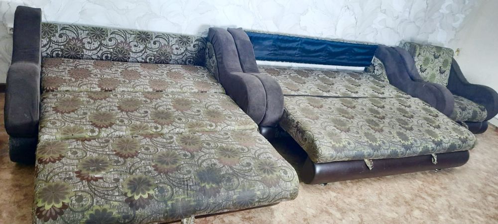 Диван+кресло раскладной с ящиком для хранения