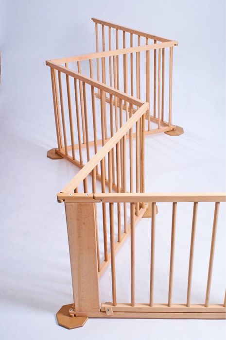 Tarc de joaca hexagonal 5+1 pentru copii si bebelusi, din lemn de fag