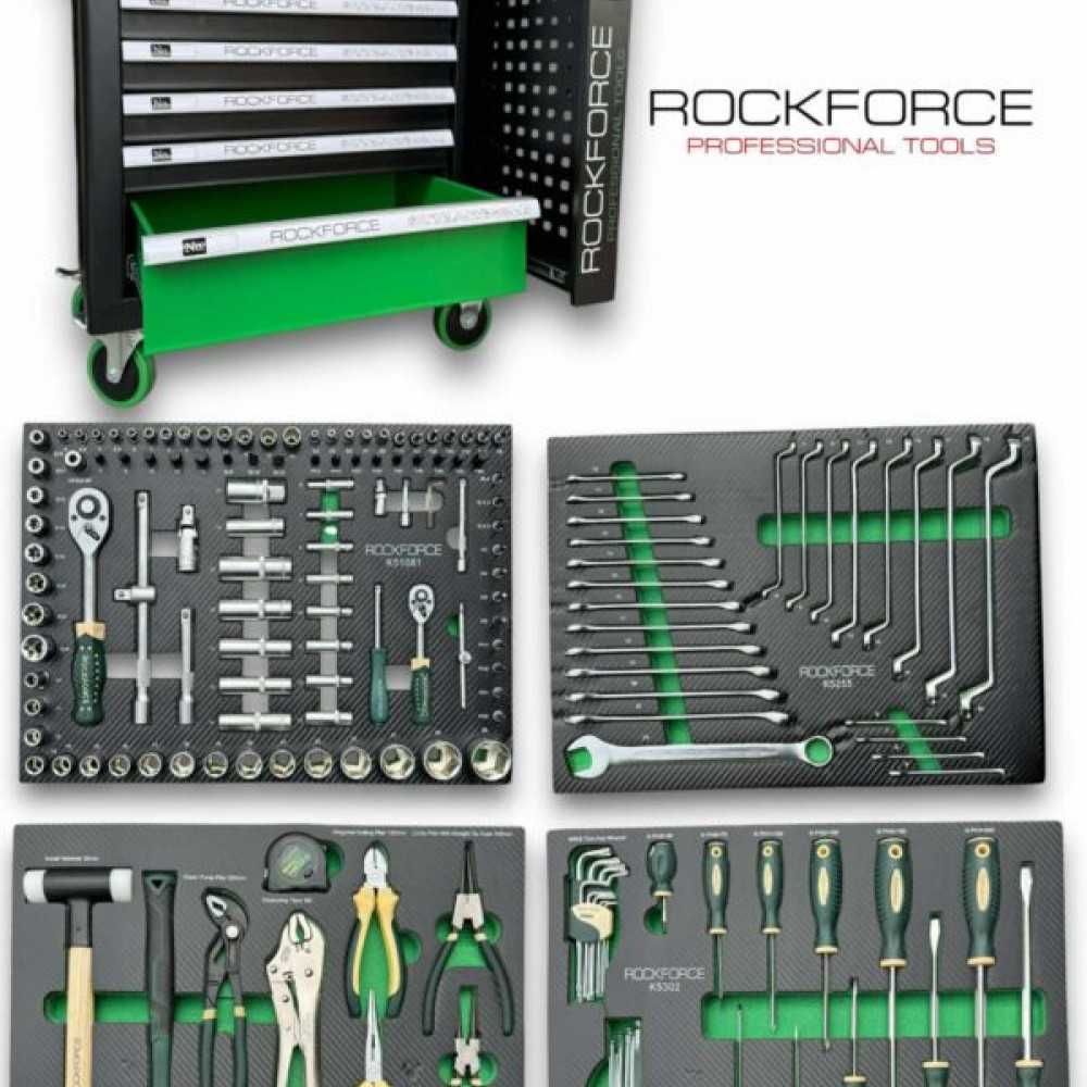 Професионален шкаф с  7 чекмеджета – 4 пълни с инструменти RockForce