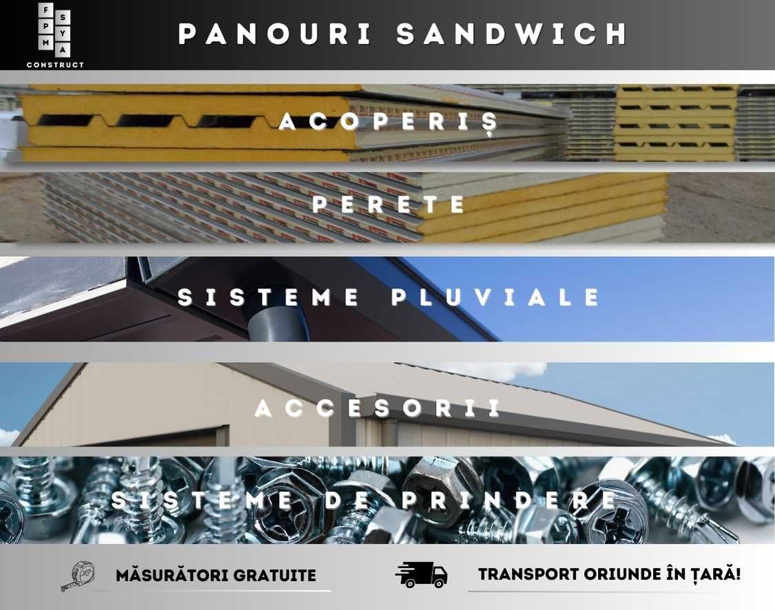 Panouri Sandwich Perete/Acoperis - PLATA IN RATE