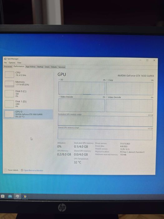 PC Gaming + Monitor HP 144HZ - i3-9100F ,GTX 1650 SUPER ,8RAM ,SSD
