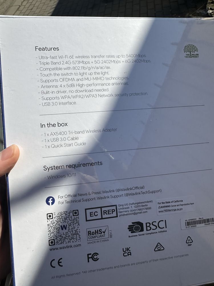 WAVLINK USB WiFi Adapter,nou