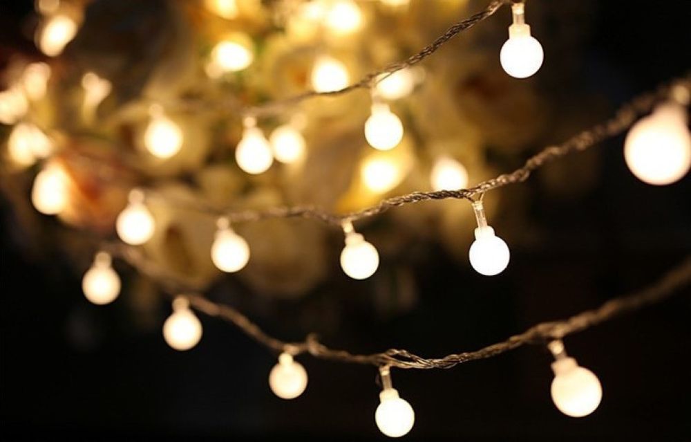 Соларно коледно LED осветление, 60 броя, 6 метра