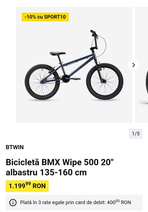 Bicicleta BMX dechatlon