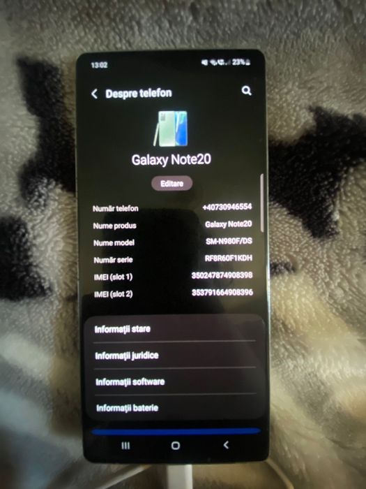 Vând/schimb  samsung note 20