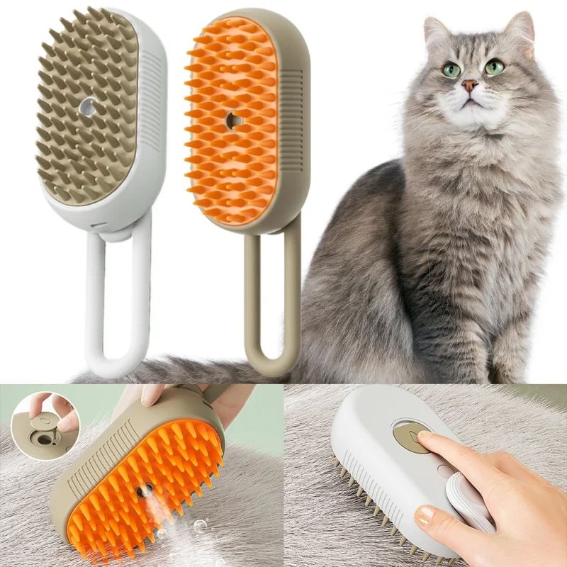 НЕМСКИ Четка за домашни любимци с пара–ElectricPetBrush+ЛЕД ФЕНЕР