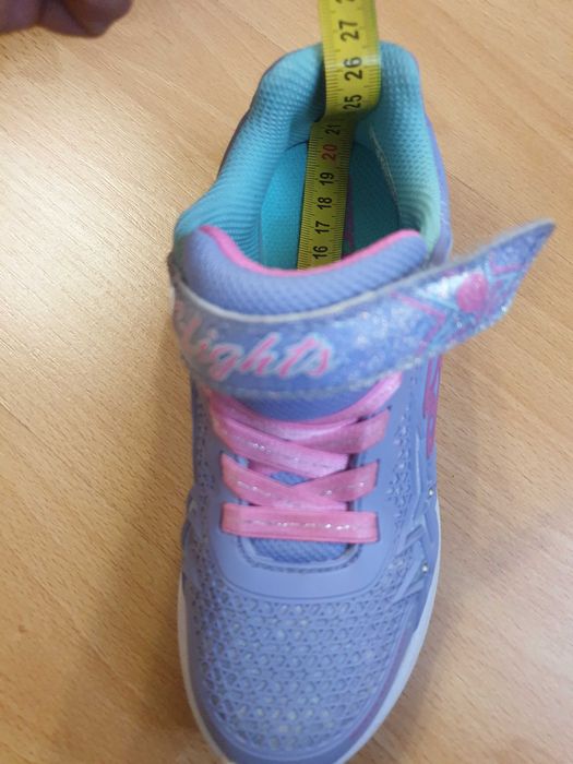 Adidasi fete Skechers S-Lights Jumpsters-Wishful Star cu LED-uri nr.32