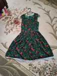 Rochie verde cu flori