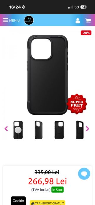 Carcasa NOMAD Rugged MagSafe compatibila cu iPhone 15 Pro