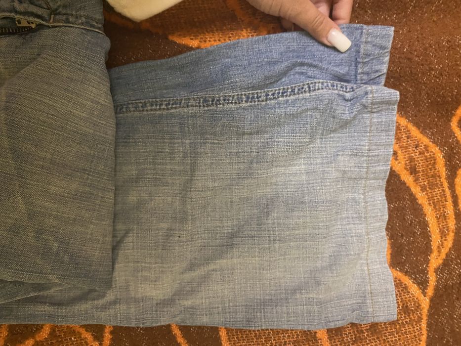 Y2k VERY low rise flare jeans with cute baby pink details front&back