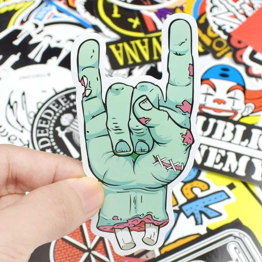 Водоустойчиви стикери 50/100 бр. Rock,Metal,Bands,Punk/Рок,Метал,Банди