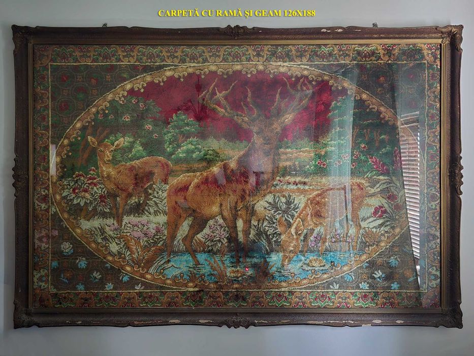 Carpetă cu rama si geam Cerb si caprioare