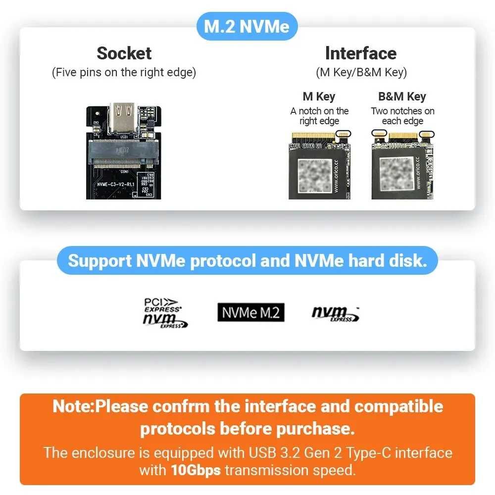 Rack SSD JEYI m.2 NVMe USB 3.2 Gen2 10Gbps