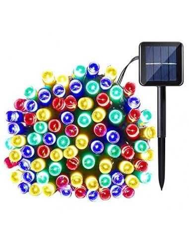 Instalatie craciun cu incarcare solara, multicolor, 100 Led, 10M, IP65