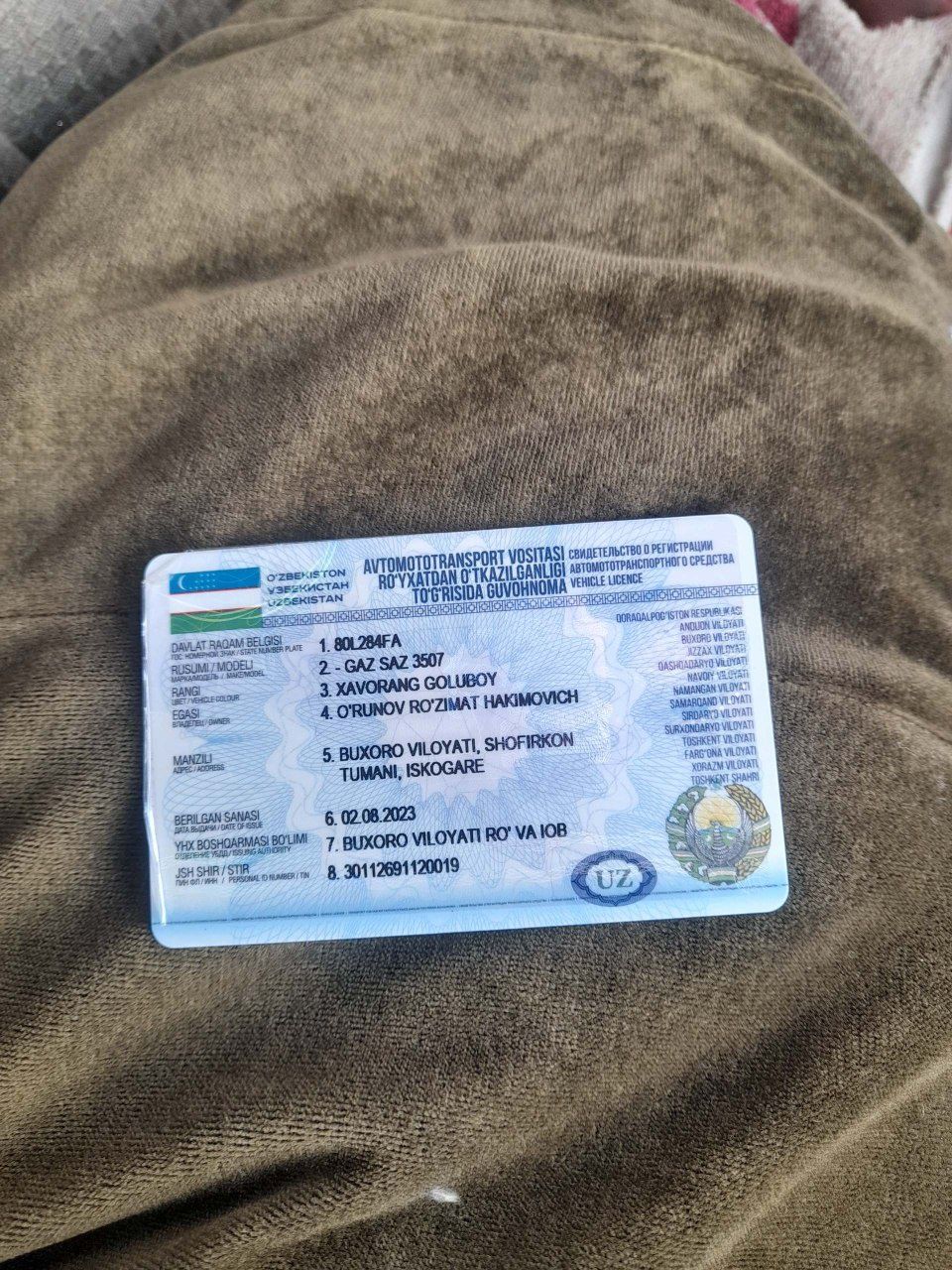 Holati zo'r mashinani be xarjad minasiz