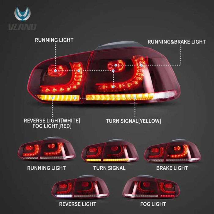 Stopuri LED VW Golf 6 R20 Design Semnalizare Dinamica