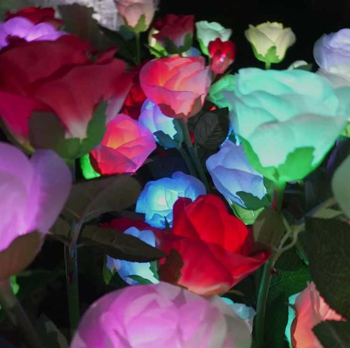 Set 2x Trandafir Gradina, Lampa Solara 4 capete, 1.2V