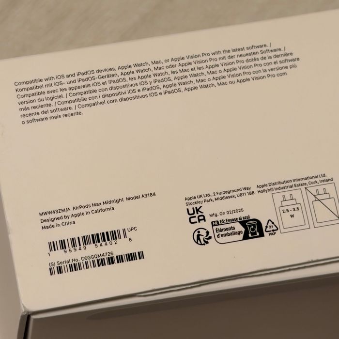 Нови APPLE AIRPODS MAX MIDNIGHT (USB-C) MWW43ZM, Гаранция до 08.2027