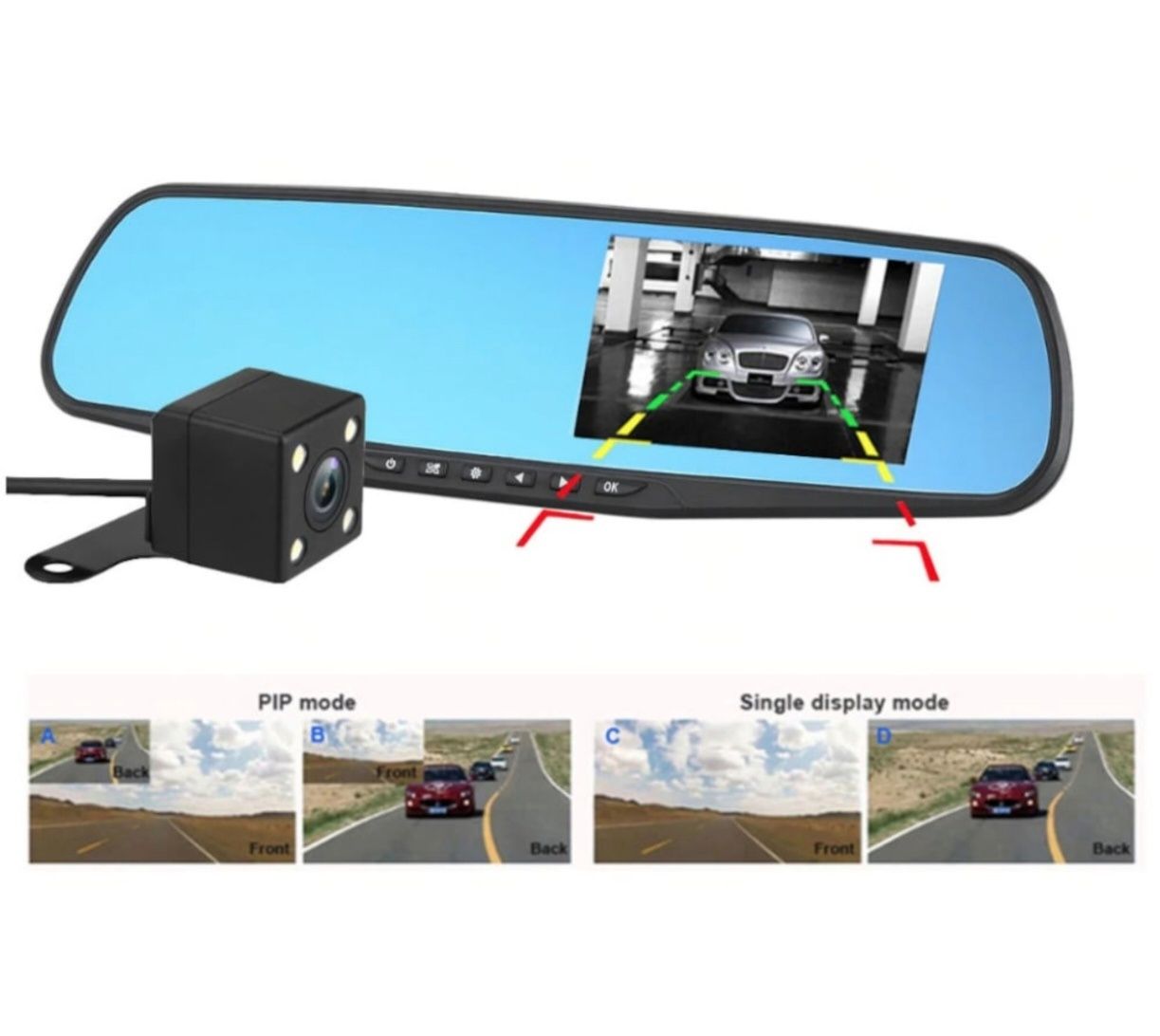 Camera interior - exterior sau oglinda auto full HD sigilata