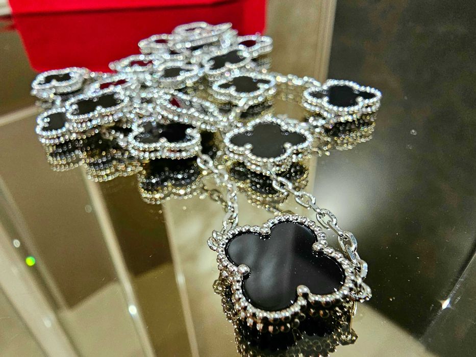 Van Cleef & Arpels VCA Silver Black 20 Motifs Alhambra Дамско Колие