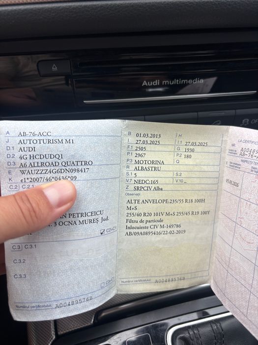 Audi A6 Allroad quattro (4G, C7) 3.0 TDI V6 (245 CP) quattro S tronic