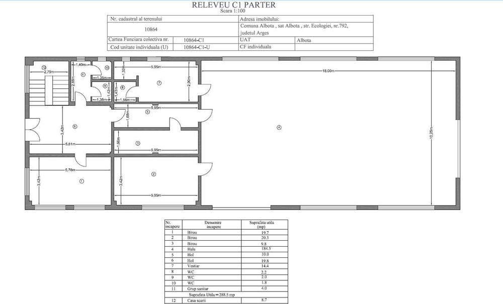De închiriat–Teren și Hală industrială P+E în zonă industrială