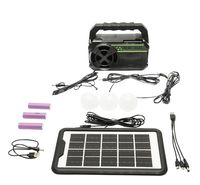 Kit camping panou solar radio ,bluetooth 3 becuri led lanterna 18650