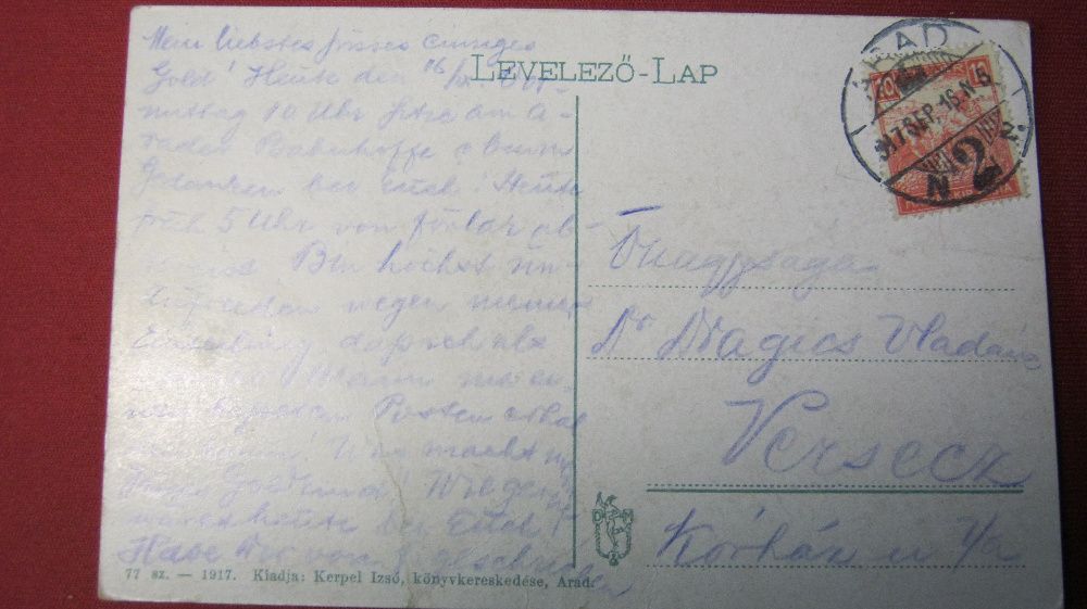 Ilustrata veche,Carte Postala,Arad,1917,peron, gara.