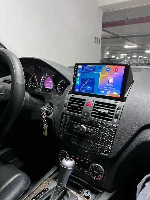 Navigatie GPS Android Mercedes C Class w204 CarPlay QLed 1-8GB