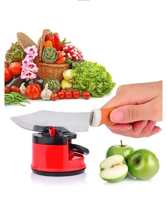 Ascuțitor de cuțite si prindere cu ventuza - Roșu/Albastru