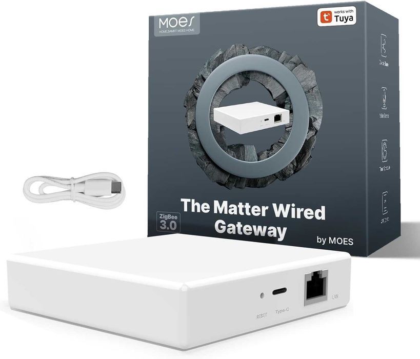 Gateway Hub Moes, ZigBee 3.0, WiFi 2.4GHz, Compatibil Tuya SmartLife