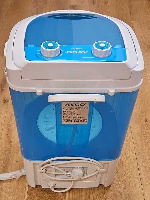 Нова Мини пералня Ayco WMA-32 121 W 3 кг дрехи Центрофуга 2 кг Таймер