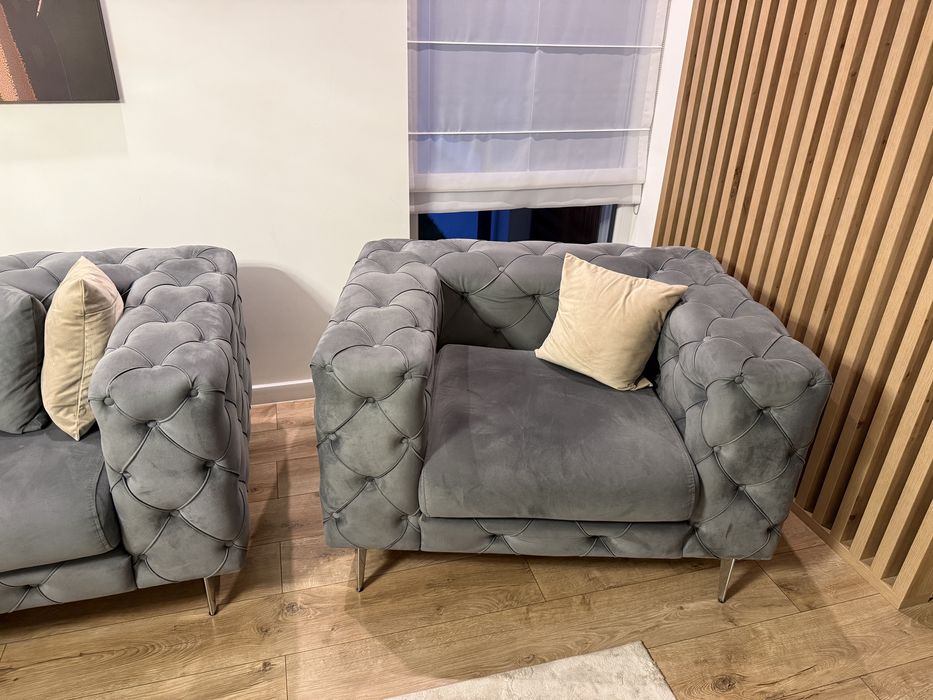 Set canapea cu fotoliu gri