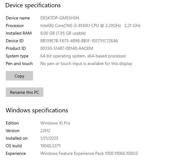 +Гаранция! Лаптоп Lenovo Intel Core i3-8130U / 8GB RAM / 256GB SSD