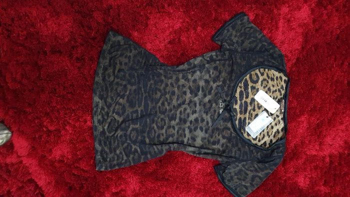 Tricou original Roberto Cavalli Diamond Animal Print