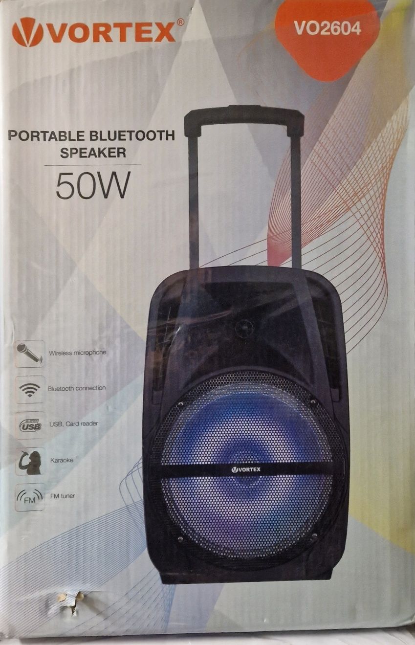 Boxa portabila cu microfon wireless, VO2604, bluetooth, USB,