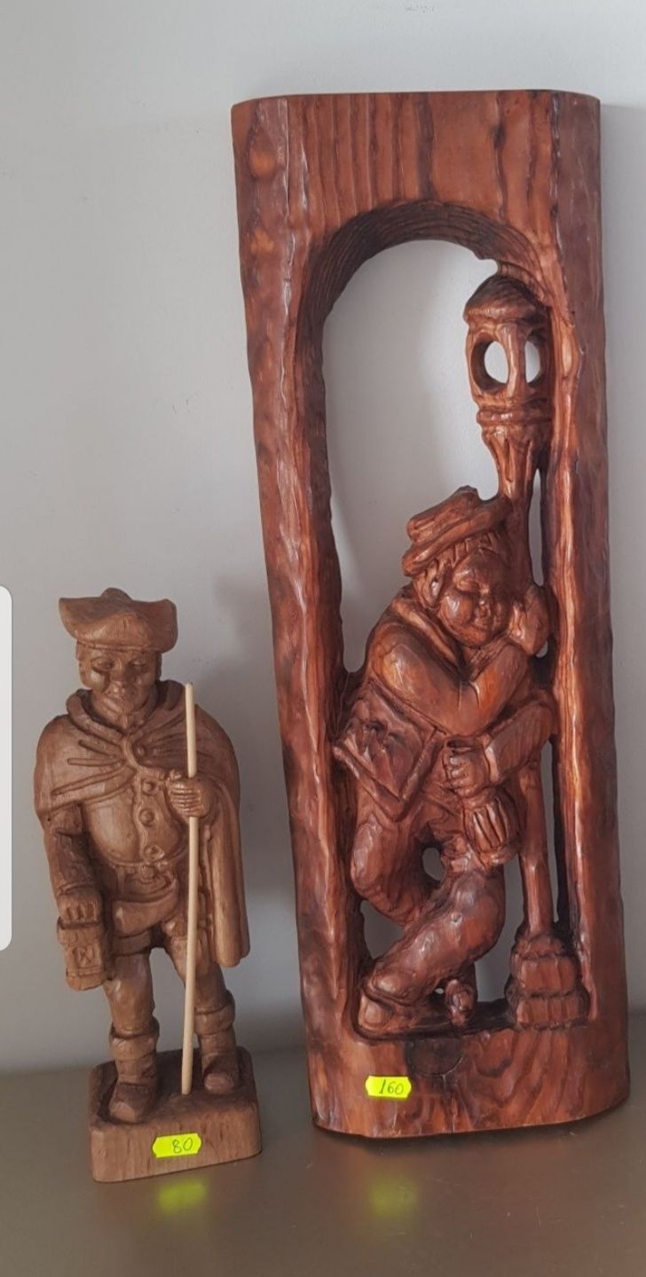 Tablou/sculptură veche din lemn masiv