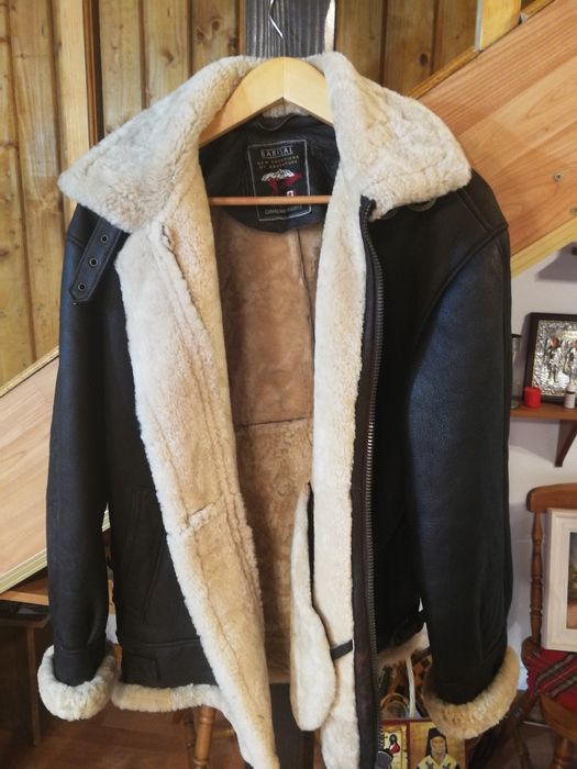 Geaca Piele Cojoc Blana Type B-3 Vintage Aviator Pilot Bomber Ww2