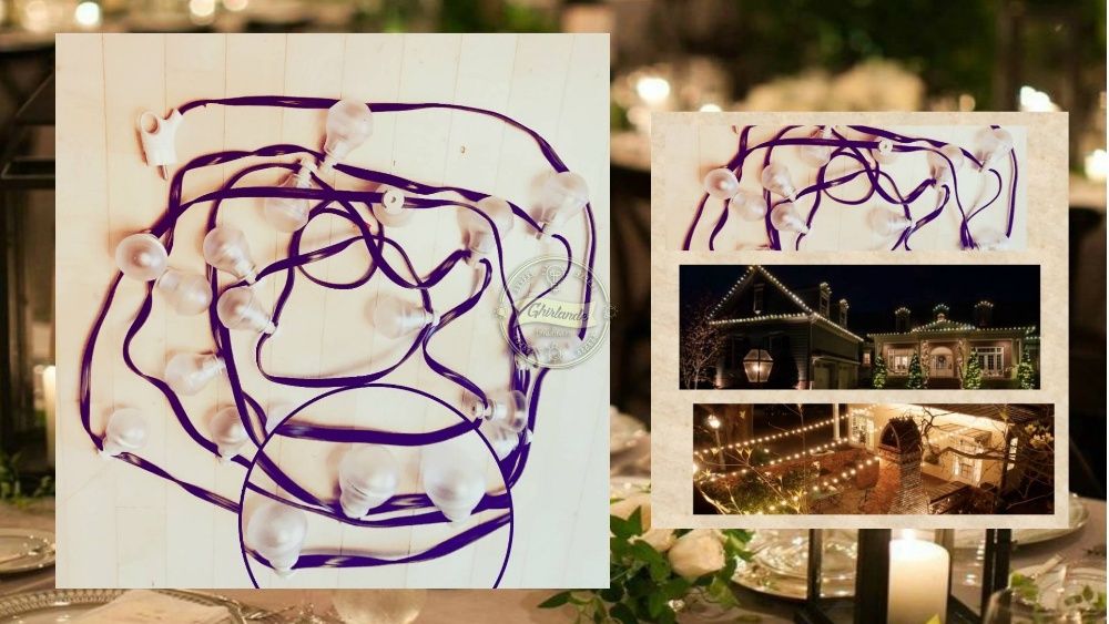 Ghirlanda Luminoasa lungime 50 m,cu 50 becuri,terasa,de exterior