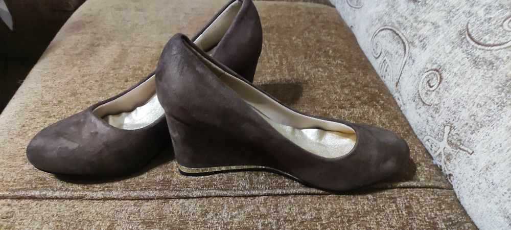 Ежедневни обувки на платформа, кафеви, номер 40